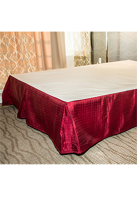 100% Polyester Levon Checkered Bedskirt - Style: Kick Pleated