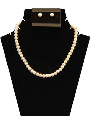 Pearl Necklace Set With Matching Earring