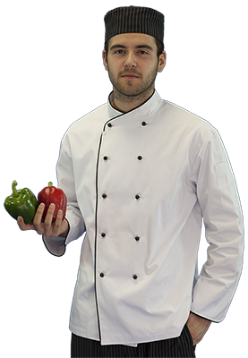 Men’s Chef Coat with Crossover Collar