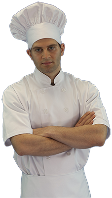 Men’s Chef Coat with Plastic Button Short Sleeve