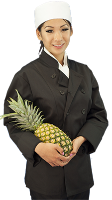 Women’s Chef Coat with Plastic Button Long Sleeve