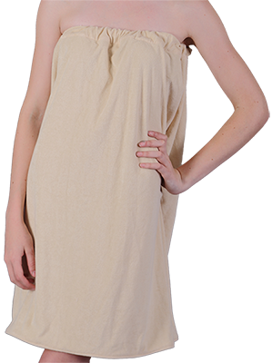 Stretch Terry Body Wrap with Velcro Closure - Beige