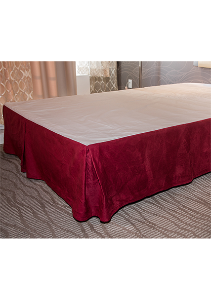 100% Polyester Microfibre Suede Bedskirt - Style: Kick Pleat