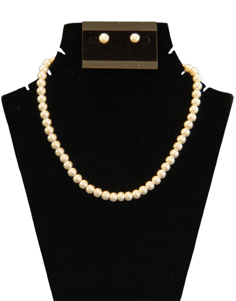Pearl Necklace Set With Matching Earring